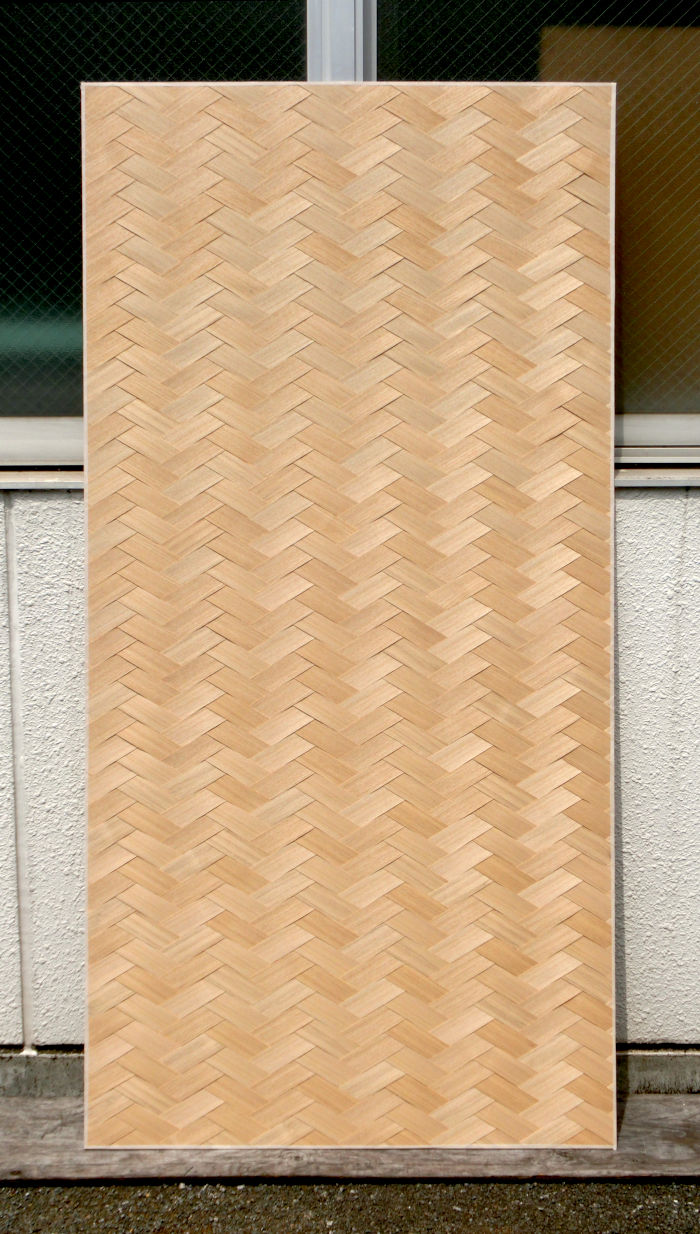 タモ矢羽根網代の全体
