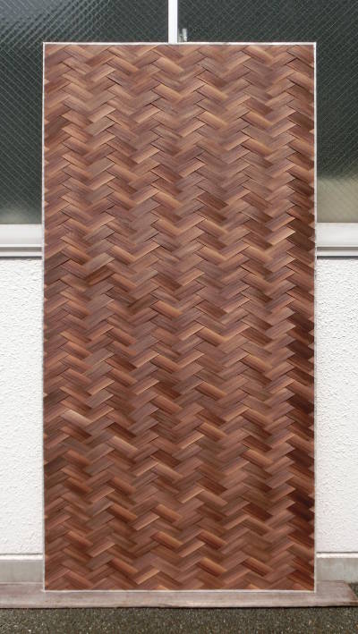 ウォルナット矢羽根網代3尺×6尺の全体画像